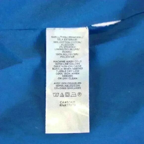 Ann Taylor Cobalt Blue Canvas Car Coat Button Front Cuffs Collar Size XS Petite - Picture 10 of 10